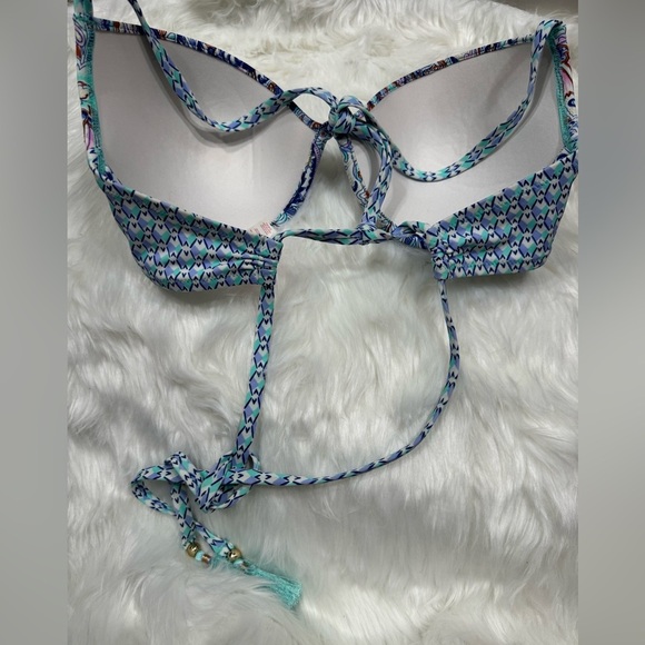 Victorias Secret Blue Paisley Strappy Swim Top - Picture 6 of 10